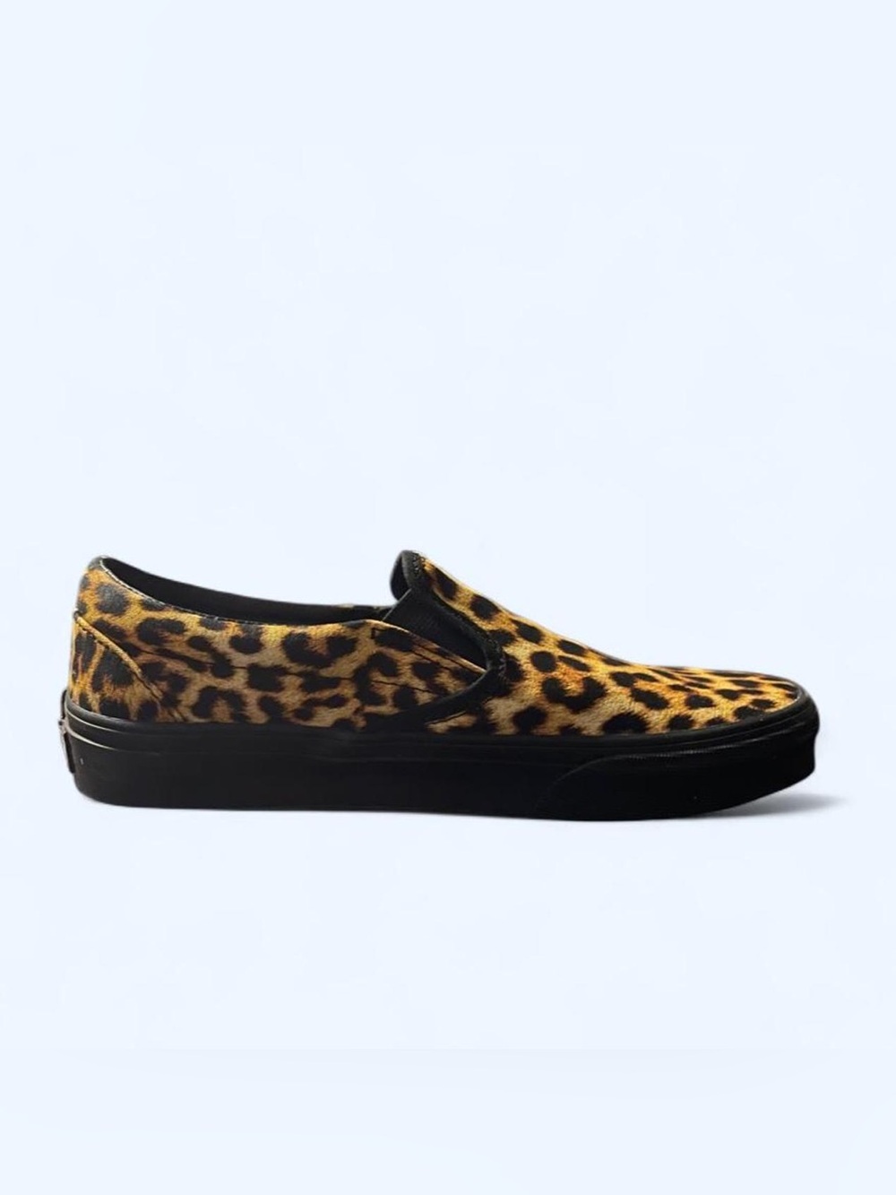 Vans Leopard Print Slip-On Loafers in Black and Gold